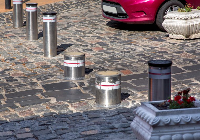 bollards retracting into pavement