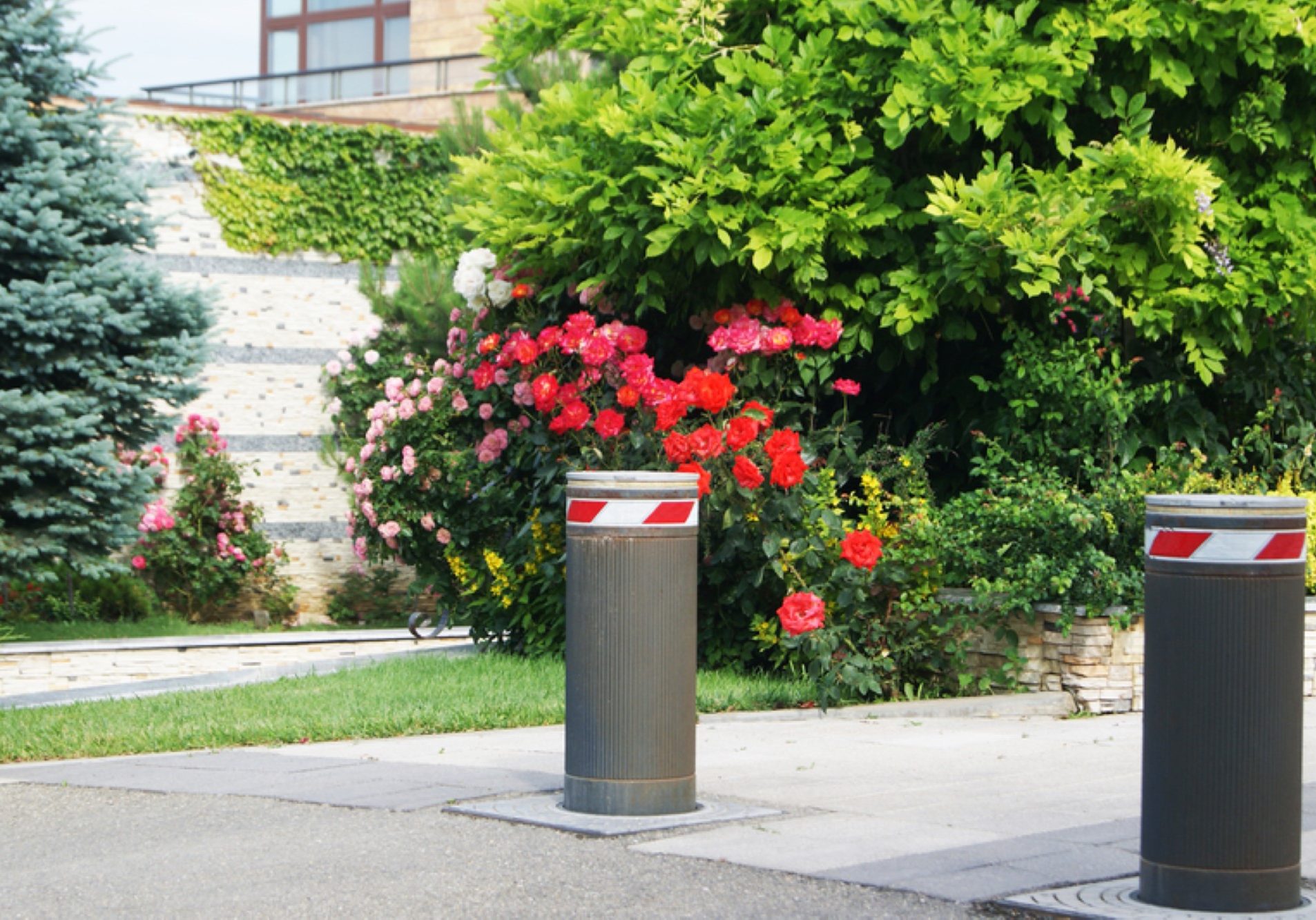 bollard into a driveway